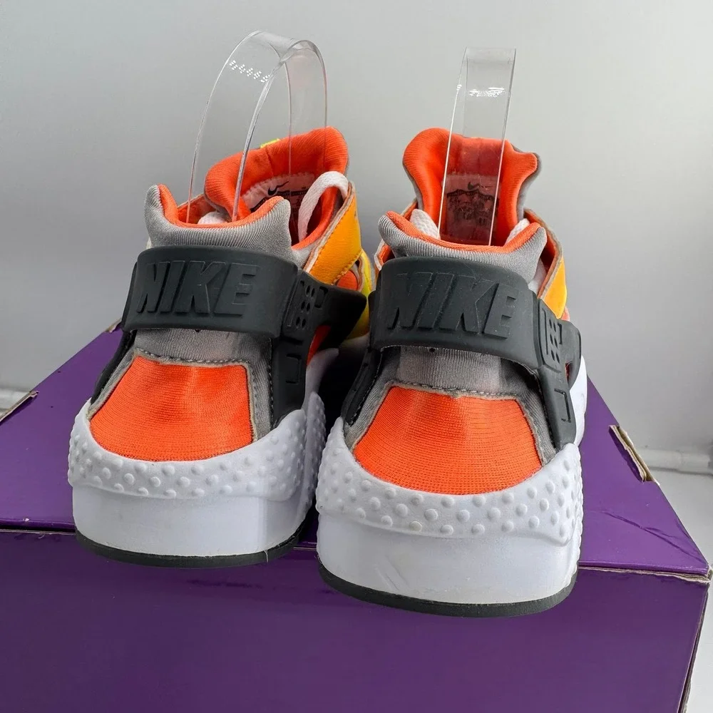 Nike Air Huarache Run Print GS Total Orange Dark Grey Volt 704943-800 Size 6.5Y